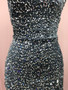 Women French Sequin Backless Bodycon Dress