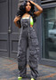 Women Loose Denim Pocket Jumpsuit