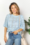 Ribbed Trim Round Neck Knit Top