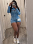 Women long sleeve Hood top and Rompers two piece set