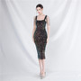 luxury elegant beaded sequin slim evening dress