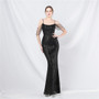 luxury sequins beaded long evening dress