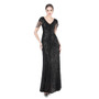 luxury beaded sequins long A-line evening dress