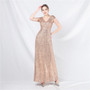 luxury beaded sequins long A-line evening dress