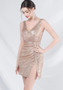 Elegant luxury sequin v-neck Short Party Dresses