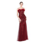 luxury feather mesh sequined long evening dress