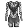 Sexy long sleeve Ripped Mesh Tight Fitting bodysuit lingerie