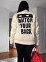 Women'S Fashion Fall Winter Letter Print Casual Jacket Stand Collar Baseball Trend Coat