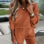 Women'S Autumn Winter V-Neck Long Sleeve Sweater Top Drawstring Wide Leg Shorts Women'S Casual Knitted Two Piece Set