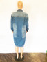 Women'S Fashion Long Sleeve Denim Trench Coat Cardigan Denim Shirt