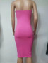 Women Stretch Solid Ribbed Strapless Off-Shoulder Bodycon Dress
