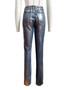 Women Shiny Hot Silver Stretch Denim Pant