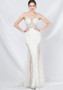 Women Lace Beaded Fishbone Vest Off-Shoulder Tail Evening Gown