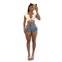 Women Cargo Stretch Denim Shorts