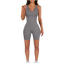 Women Solid Casual Knitting V neck Sleeveless Jumpsuit