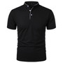 Men's Summer Solid Short Sleeve Polo T-shirt