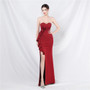 Women Bridesmaid Welcome Strapless Maxi Evening Dress