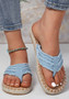 Women hemp rope flip-flops comfortable flat canvas slippers