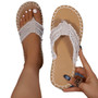 Women hemp rope flip-flops comfortable flat canvas slippers