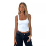 Women's Casual Solid Color Tight Fitting Double Layer Streetwear Basic Tank Top