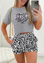 Chic Casual Summer Printed T-Shirt Shorts Lounge Wear Set