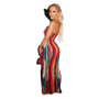 Summer Women's Printed Slim And Sexy Strapless Long Dress