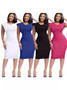 Women's Office Dress Sleeveless Square Neck Back Zipper Slit Dress