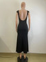 Women's Spring And Autumn Fashion Sexy Hollow Low Back Slim Bodycon Dress