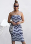 Summer Women's Printed Strapless Slim Dress