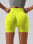 Seamless Knitting Butt Lift Belly Control High Waist Solid Color Yoga Pants Sports Running Fitness Shorts