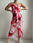 Fashionable Printed One Shoulder One-Piece Swimsuit Sun Protection Cover Up Two-Piece Set