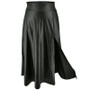 Plus Size Women pu-Leather Zipper Slit Skirt