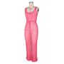 Summer Women Tethered Mesh Knitting Beach Maxi Dress