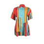 Women Loose Printed Multi-Color Top Short Sleeve Shirt Dress