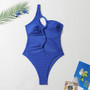 Women Solid Rope One Shoulder One-Shoulder Swimwear