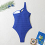 Women Solid Rope One Shoulder One-Shoulder Swimwear