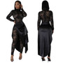 Women Sexy Lace Jumpsuit And Skirt Two-piece Set