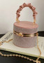 Women Sparkling Diamond Bucket Bag Pleated Chain Shoulder Bag