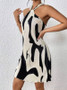 Women Sleeveless Printed Halter Neck Dress