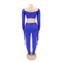 Women'S Long Sleeve Mesh Sexy Casual Two Piece Pants Set