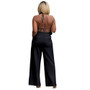 Women's Sexy Low Back Lace Up Long Top Wide Leg Pants Fashion Two Piece Suit