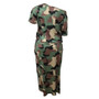 Summer Women Camouflage T-Shirt Short Sleeve And Skirt Two-piece Set