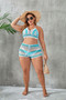 Plus Size Women Cutout Lace-Up Two Pieces Swimwear