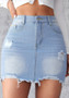 Women Summer Ripped Denim Skirt