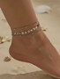 Summer Metal Chic Ankle Sequin Disc Double Layer Anklet