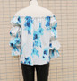 Off Shoulder Long Sleeve Printed Loose Women Casual Top