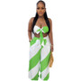 Women's Sexy Fashion Printed Strapless Two Piece Loose Wide Leg Pants Set