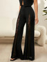 Plus Size Women's Elegant Casual Pants Solid Color Trousers