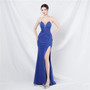 Elegant Fishbone Strapless Slim Waist Slit Evening Dress