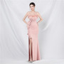 Feather Strapless Formal Dinner Wedding Dress